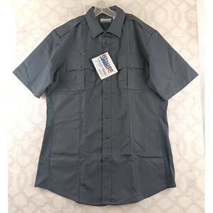 Blauer Supershirt Mens Short Sleeve Work Uniform Shirt Dark Navy L Tall 8916